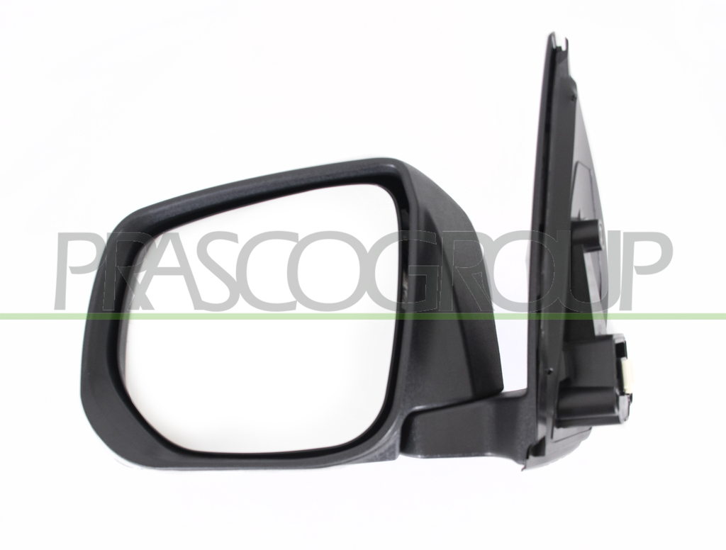 DOOR MIRROR LEFT-ELECTRIC-BLACK-FOLDABLE-WITH LAMP-CONVEX-CHROME-WITH CHROME COVER