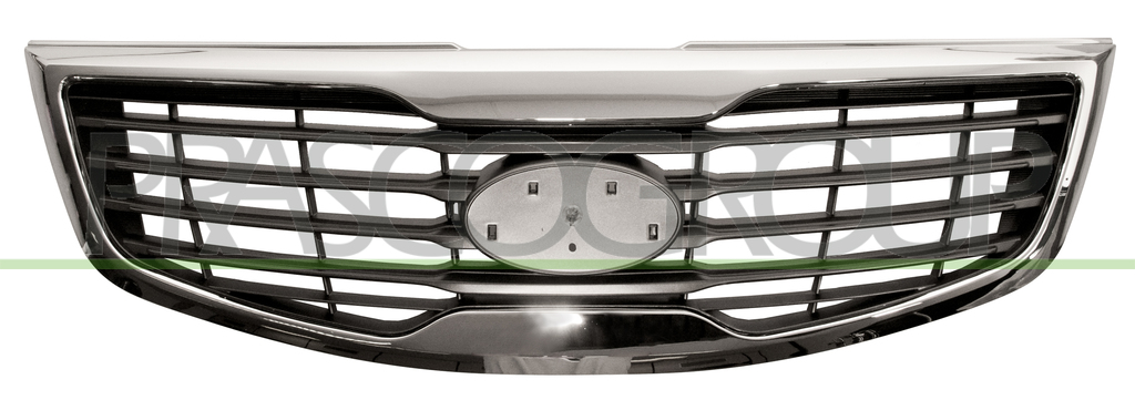 RADIATOR GRILLE-SILVER/GRAY-WITH CHROME MOLDING