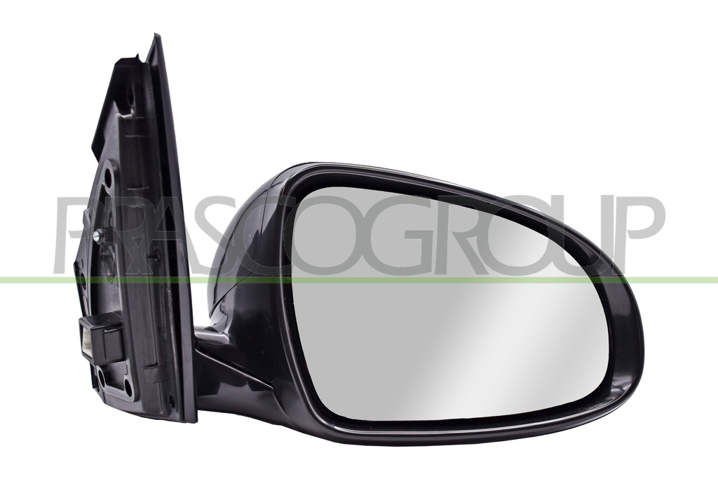DOOR MIRROR RIGHT-ELECTRIC-BLACK-HEATED-WITH LAMP-FOLDABLE-CONVEX-CHROME