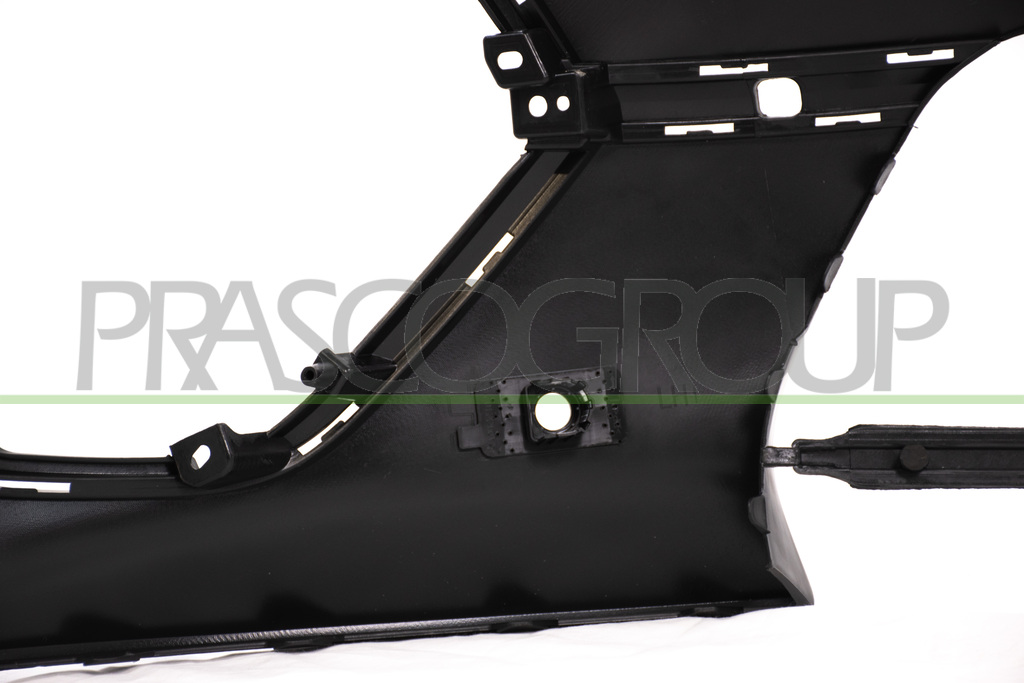 FRONT BUMPER-BLACK-SMOOTH-FINISH TO BE PRIMED-WITH PDC HOLE+SENSOR HOLDERS-WITH CUTTING MARKS FOR PARK ASSIST
