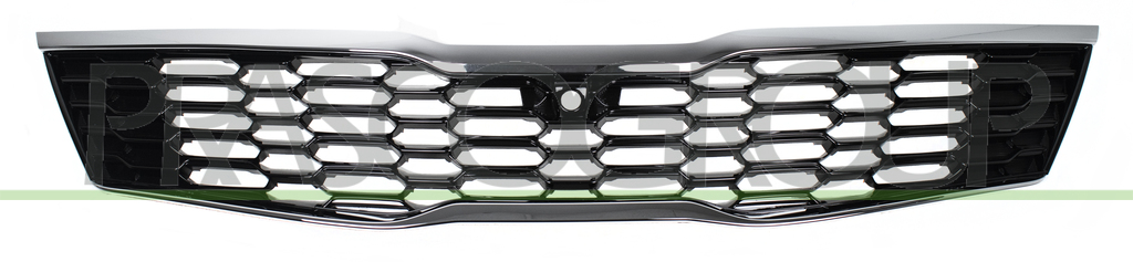 RADIATOR GRILLE-BLACK-WITH CHROME MOLDING-WITH CAMERA VIEW HOLE