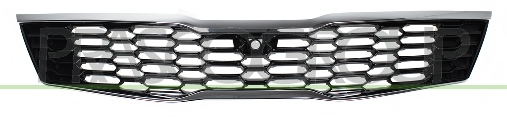 GRILLE CALANDRE NOIRE AVEC MOULURE CHROMEE'-AVEC TROU CAMERA