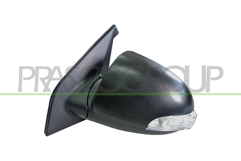 DOOR MIRROR LEFT-ELECTRIC-BLACK-WITH LAMP-CONVEX-CHROME