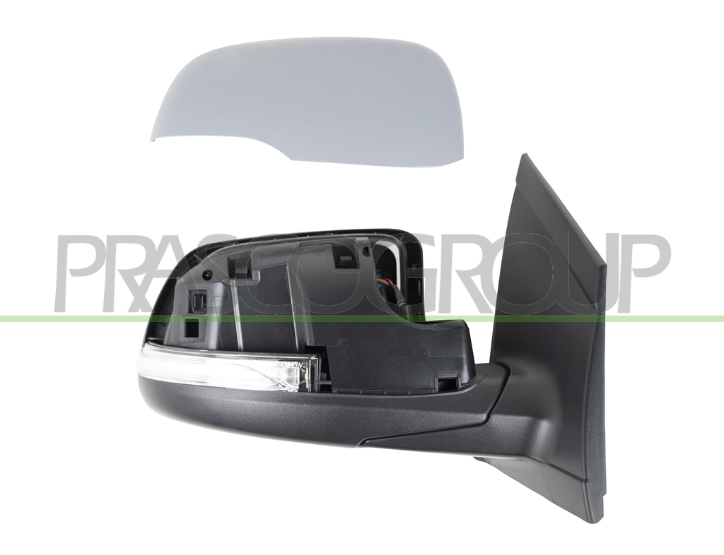DOOR MIRROR RIGHT-ELECTRIC-PRIMED-HEATED-FOLDABLE-WITH LAMP-CONVEX