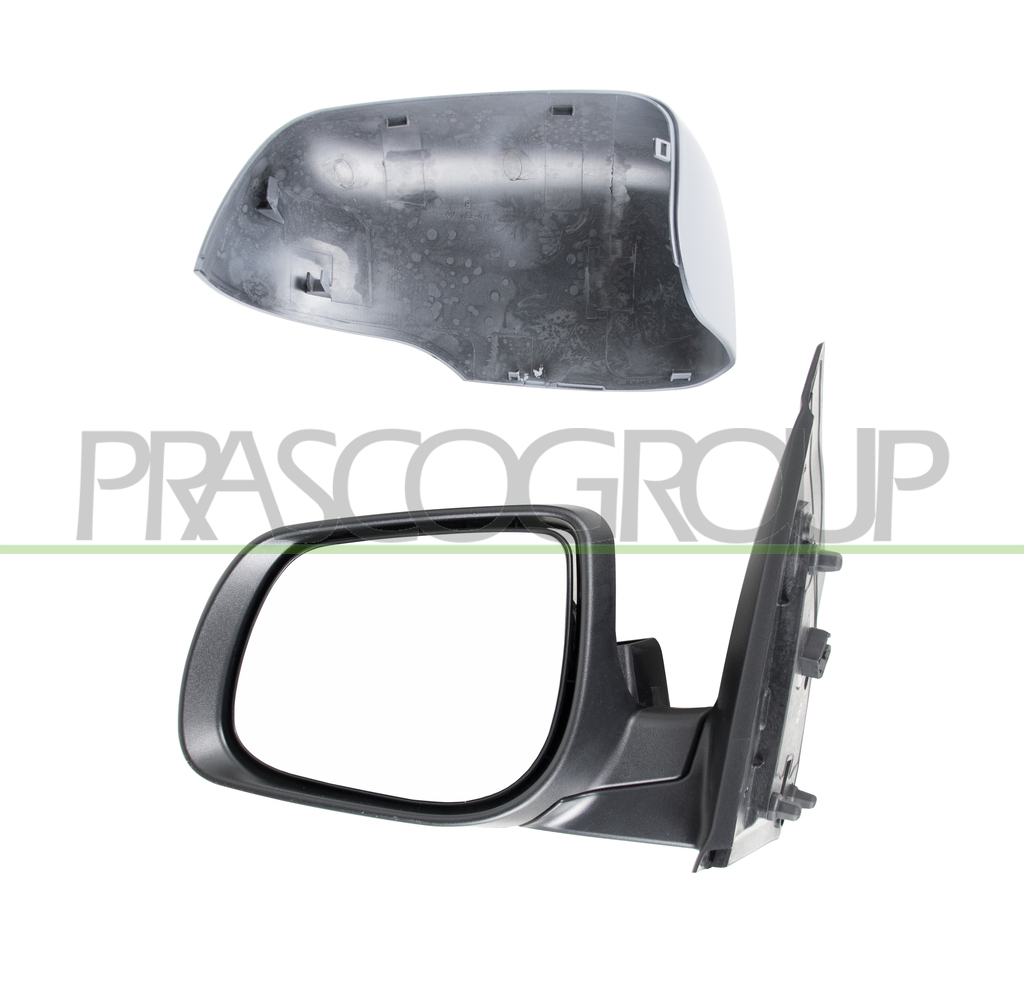 DOOR MIRROR LEFT-ELECTRIC-PRIMED-HEATED-FOLDABLE-WITH LAMP-CONVEX