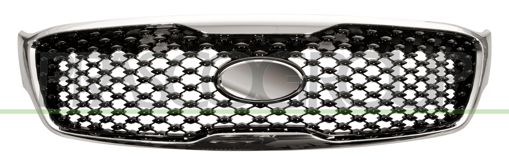 RADIATOR GRILLE-GLOSSY BLACK-WITH CHROME FRAME