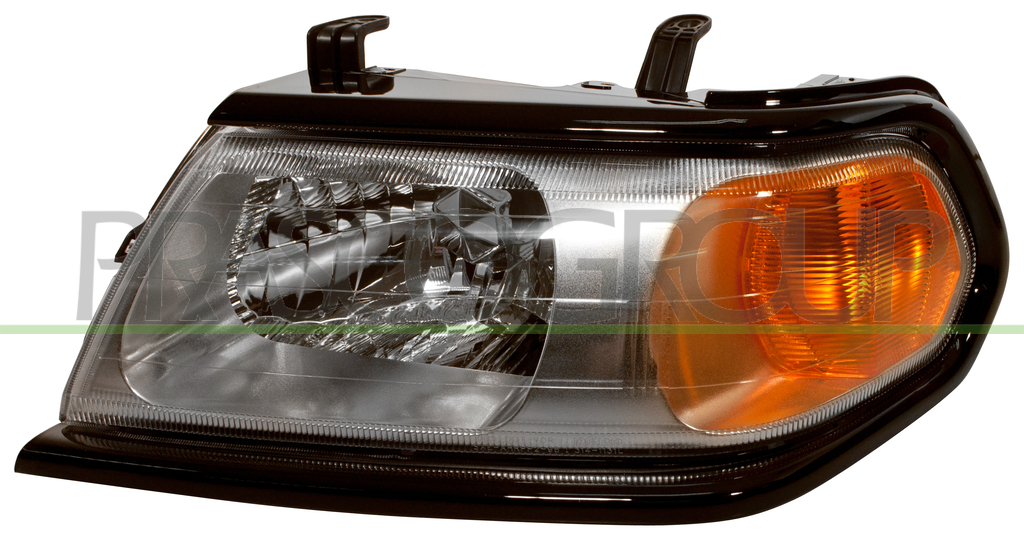 HEADLAMP LEFT H4 ELECTRIC-WITHOUT MOTOR-BLACK/CHROME RIM MOD. 05 >