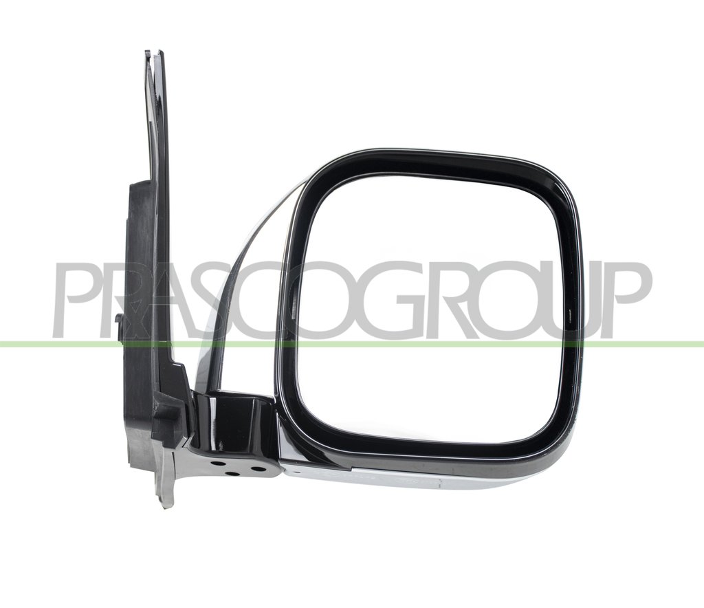 DOOR MIRROR RIGHT-MANUAL BLACK-CONVEX-CHROME-WITH CHROME COVER