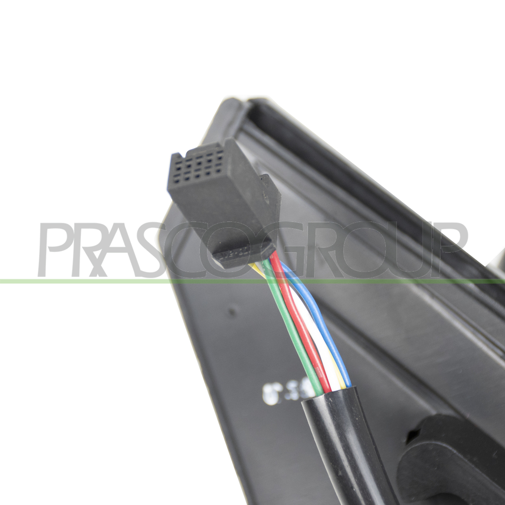 RETROVISORE DESTRO-ELETTRICO-NERO-CON FANALE-CONVESSO-CON CALOTTA CROMATA-5 PINS