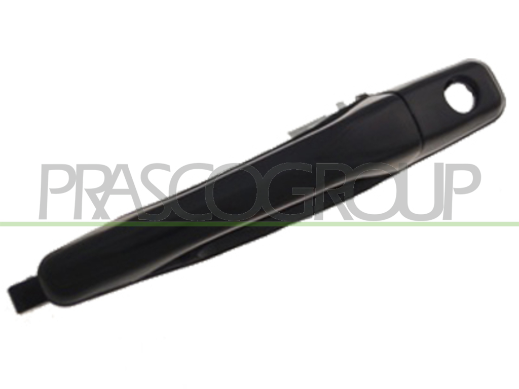 FRONT DOOR HANDLE LEFT-OUTER-SMOOTH-BLACK-WITH KEY HOLE