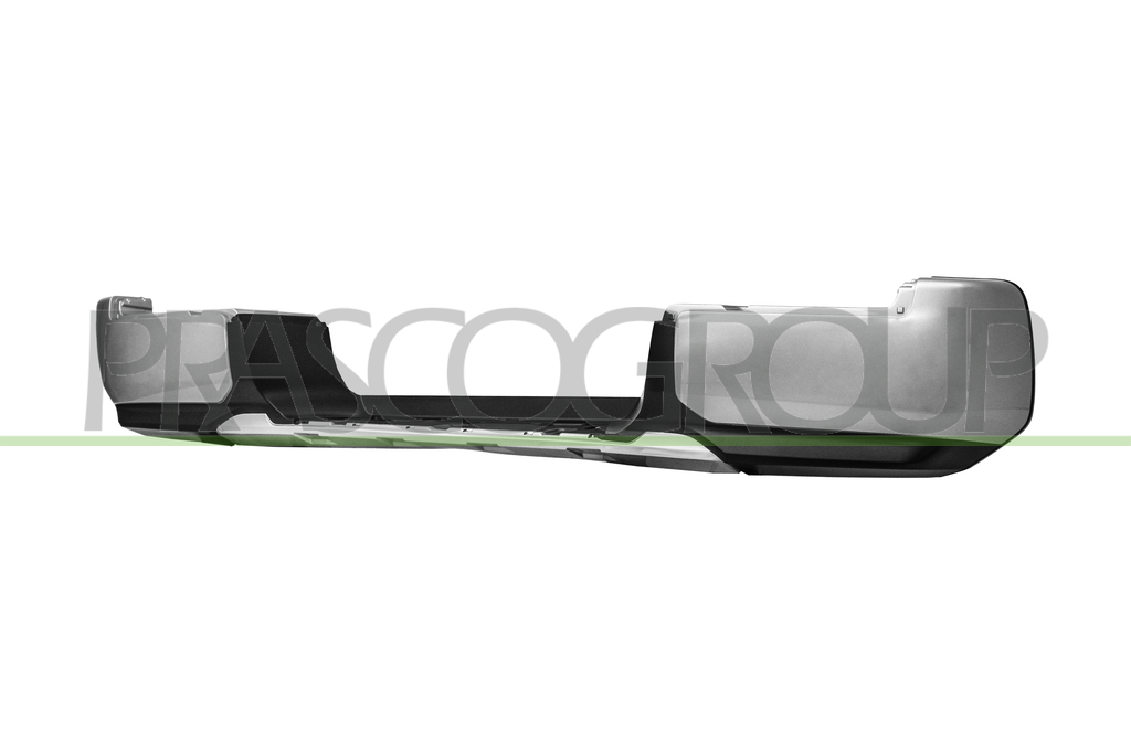 REAR BUMPER-BLACK-WITH BUMPER END CUPS GRAY-GLOSSY PAINTED-WITH SPOILER SILVER PAINTED-WITH PDC CUTTING MARKS