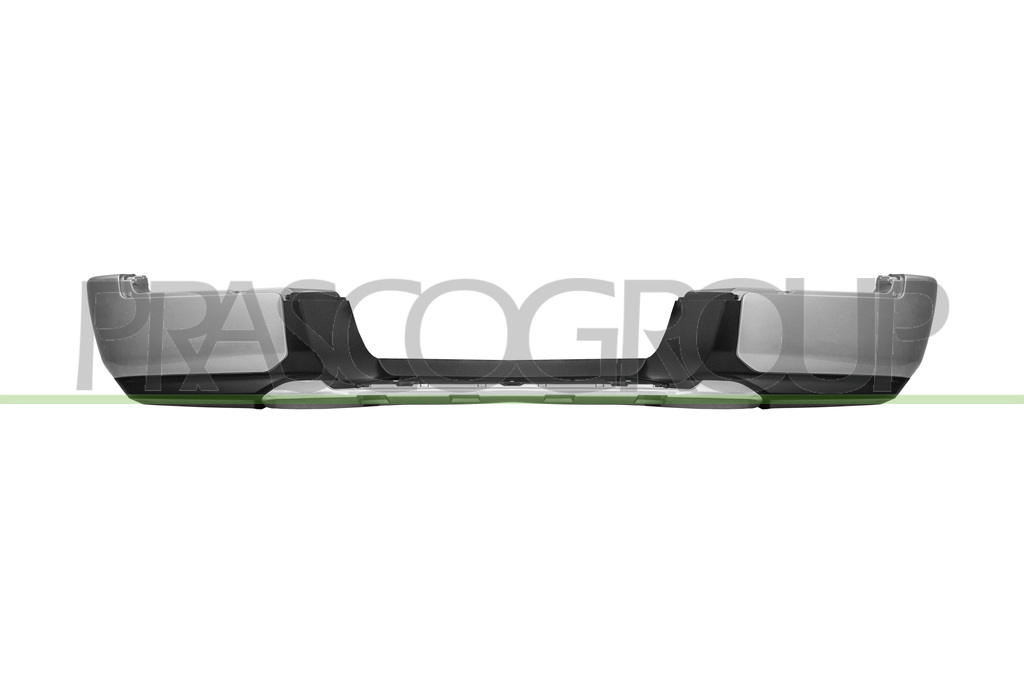 REAR BUMPER-BLACK-WITH BUMPER END CUPS GRAY-GLOSSY PAINTED-WITH SPOILER SILVER PAINTED-WITH PDC CUTTING MARKS