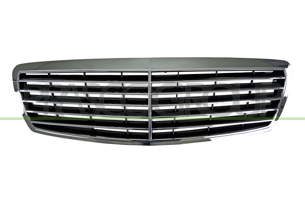 RADIATOR GRILLE-COMPLETE-BLACK-PAINTED-WITH CHROME FRAME AND MOLDINGS