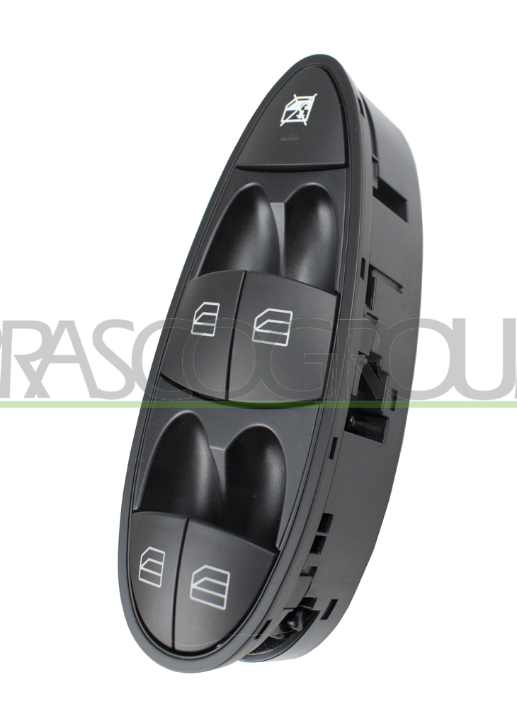 FRONT DOOR LEFT WINDOW REGULATOR PUSH-BUTTON PANEL-BLACK-WITH BLACK RIM-4 SWITCHES-3 PINS