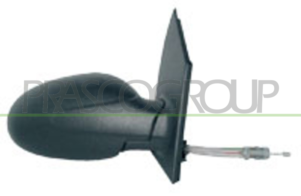 DOOR MIRROR RIGHT-CABLE-BLACK-CONVEX-CHROME