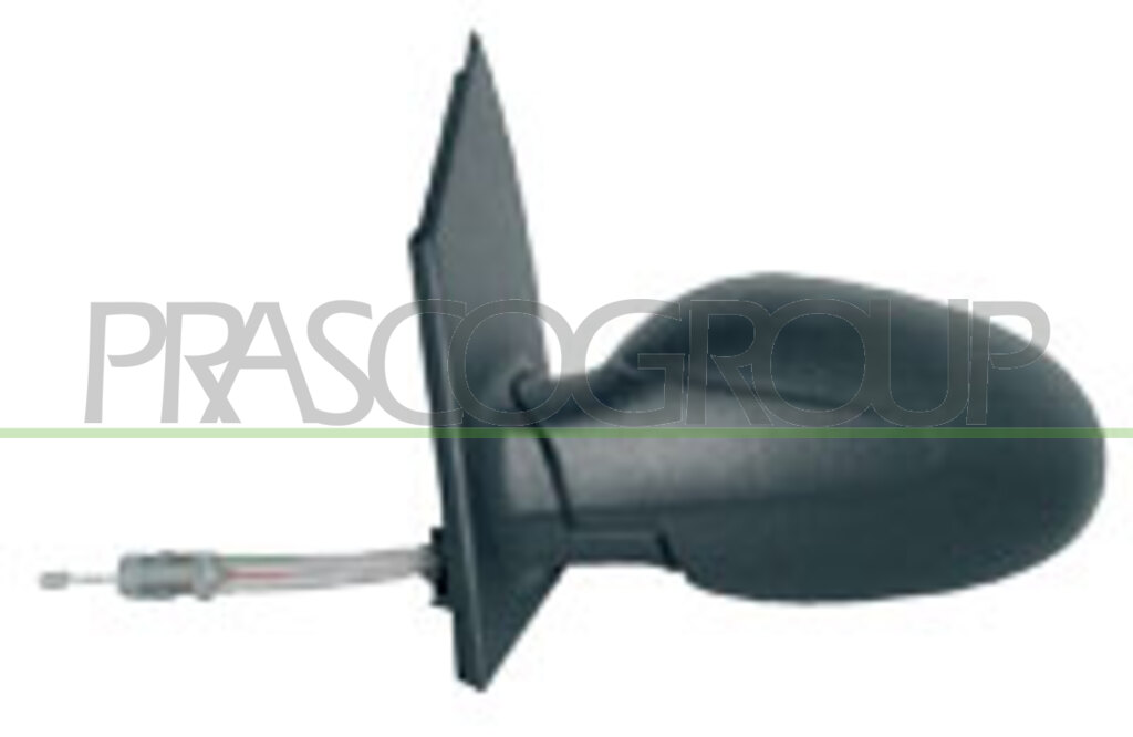 DOOR MIRROR LEFT-CABLE-BLACK-FLAT-CHROME