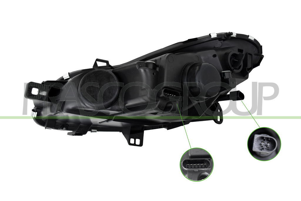 OPTICA DERECHA H7+H7-ELECTRICA-CON MOTOR-NEGRA