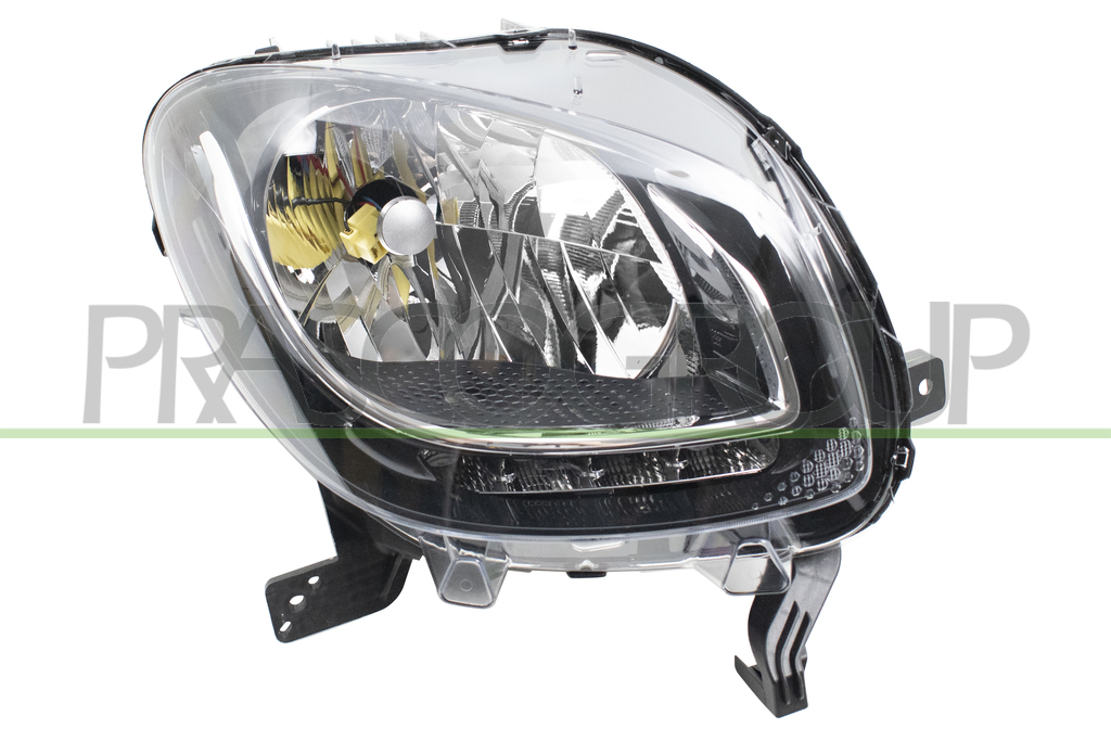 HEADLAMP RIGHT H4 ELECTRIC-WITH DAY RUNNING LIGHT-LED-BLACK MOD. BASE-LINE