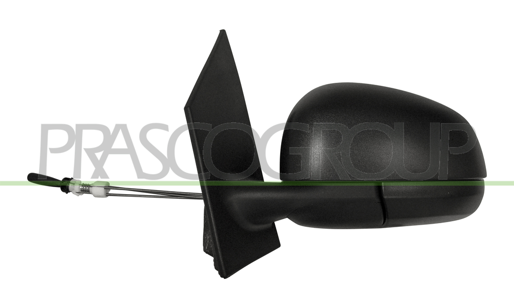 DOOR MIRROR LEFT-CABLE-BLACK-ASPHERICAL