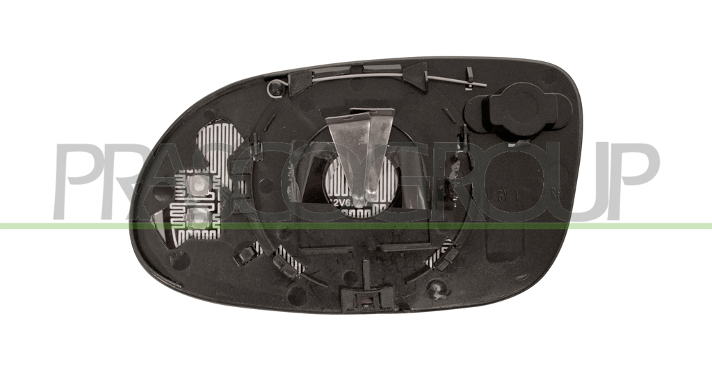 MIRROR GLASS BASE RIGHT-HEATED-ASPHERICAL-CHROME