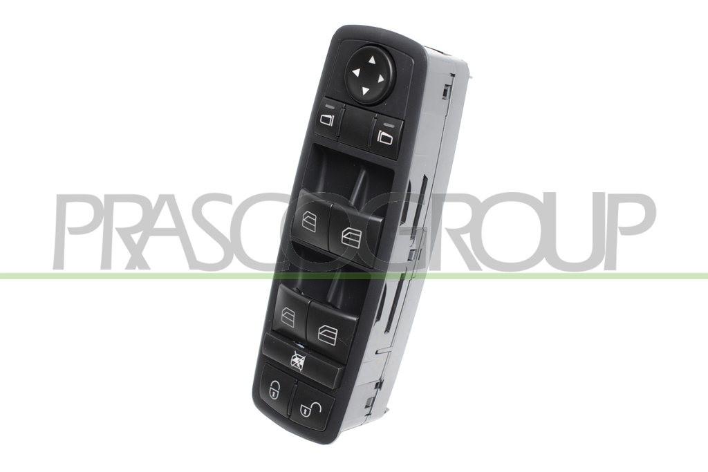 FRONT DOOR LEFT WINDOW REGULATOR PUSH-BUTTON PANEL-BLACK-4 SWITCHES-WITHOUT FOLDABLE MIRROR FUNCTION-3 PINS