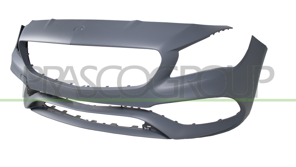 FRONT BUMPER-PRIMED-WITH TOW HOOK COVER-WITH CUTTING MARKS FOR PDC AND PARK ASSIST MOD. AMG CLA 45