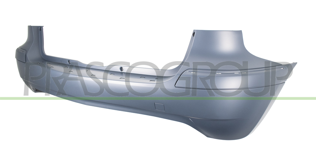 REAR BUMPER-PRIMED-WITH TOW HOOK COVER-WITH HOLES FOR MOLDING AND BOOT LOADING TRIM COVER-WITH CUTTING MARKS FOR PDC