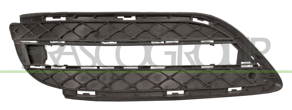 BUMPER GRILLE LEFT-BLACK-WITH RECTANGULAR DAY RUN LIGHT HOLE