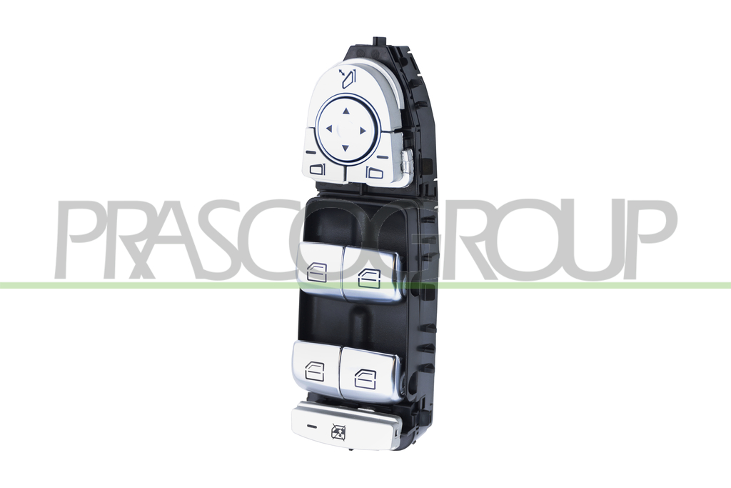FRONT DOOR LEFT WINDOW REGULATOR PUSH-BUTTON PANEL-BLACK-4 SWITCHES-WITHOUT FOLDABLE MIRROR FUNCTION-18 PINS