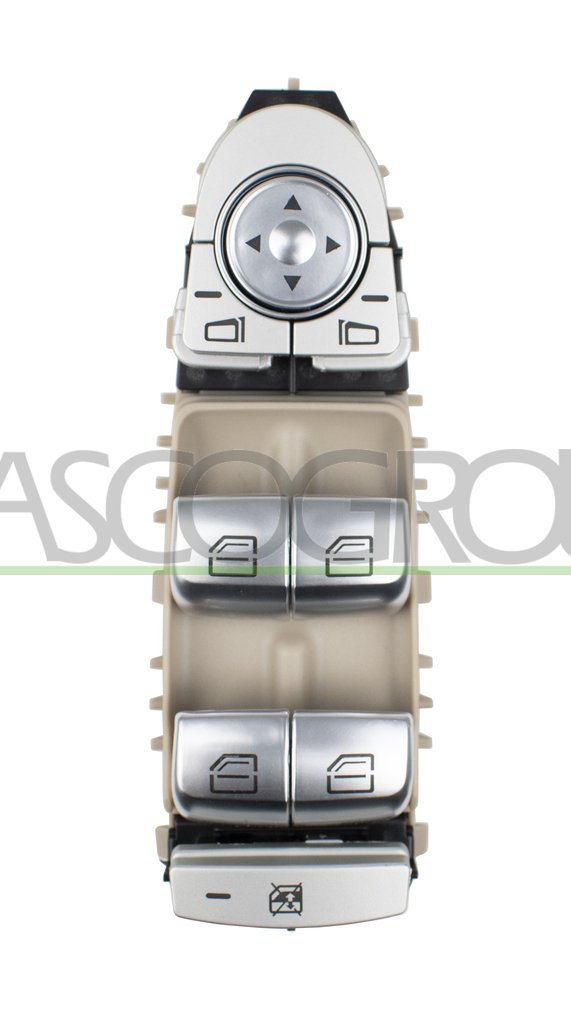 FRONT DOOR LEFT WINDOW REGULATOR PUSH-BUTTON PANEL-BEIGE-4 SWITCHES-WITHOUT FOLDABLE MIRROR FUNCTION-18 PINS