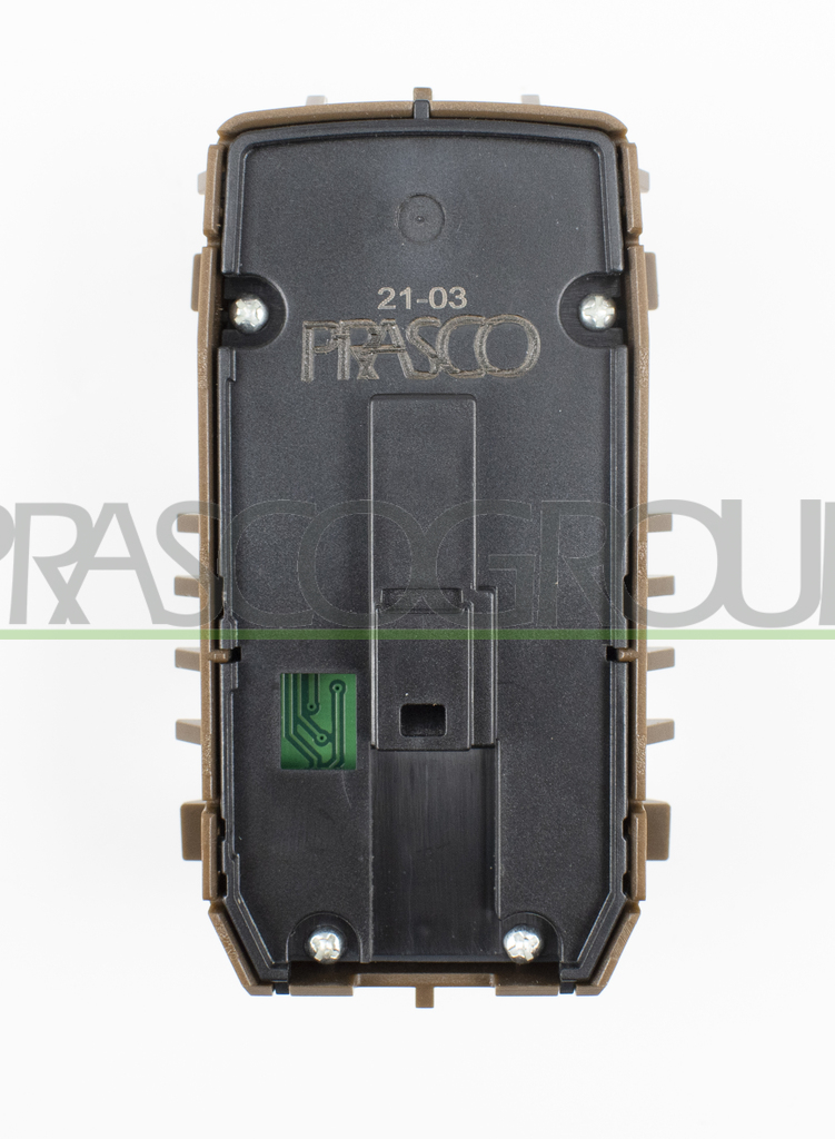FRONT DOOR RIGHT WINDOW REGULATOR PUSH-BUTTON PANEL-BROWN-2 SWITCHES-WITH REAR SUN PROTECTION FUNCTION-3 PINS