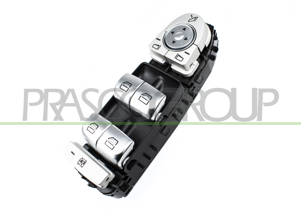 FRONT DOOR LEFT WINDOW REGULATOR PUSH-BUTTON PANEL-GRAY-4 SWITCHES-3 PINS