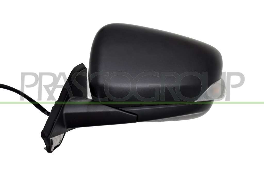 DOOR MIRROR LEFT-ELECTRIC-BLACK-HEATED-WITH LAMP-ASPHERICAL-7 PINS