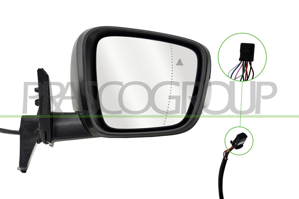 RETROVISORE DESTRO-ELETTRICO-NERO-TERMICO-CON FANALE-CON SONDA-CON BLIS-ASFERICO-10 PINS