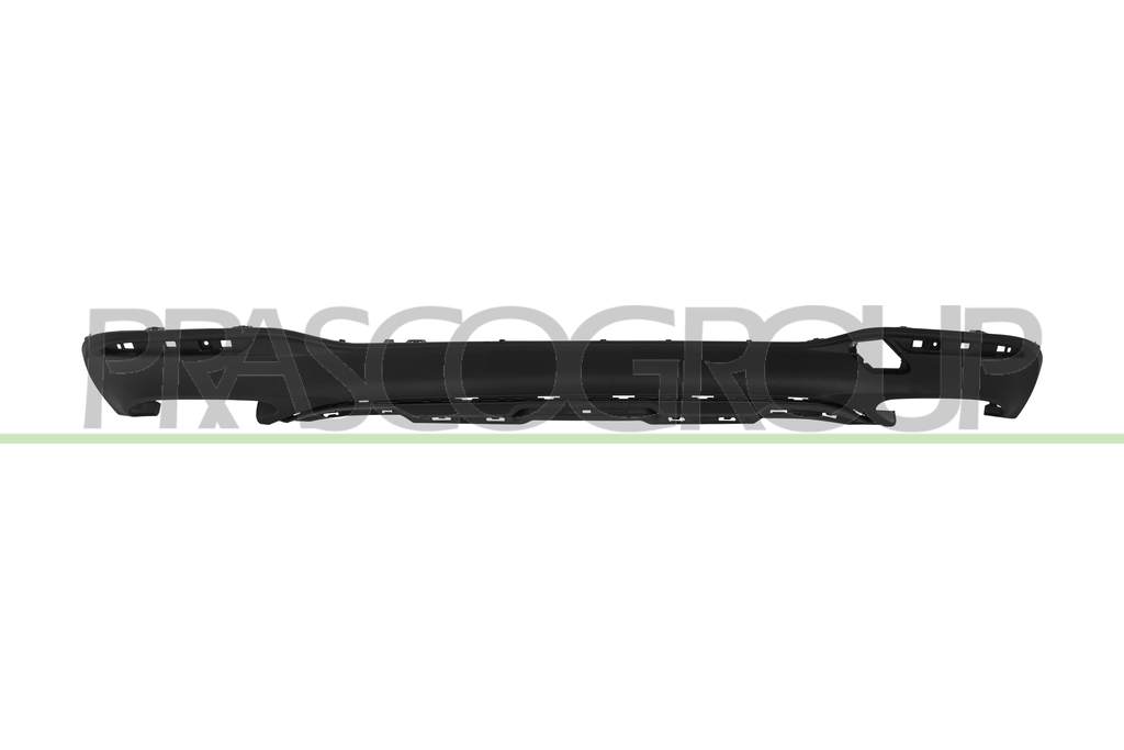 REAR BUMPER SPOILER-BLACK-TEXTURED FINISH-WITH DOUBLE EXHAUST ON RIGHT AND LEFT SIDE