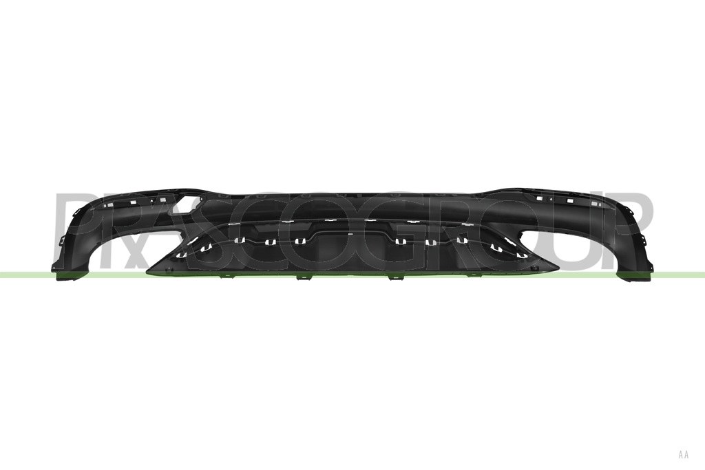 REAR BUMPER SPOILER-BLACK-TEXTURED FINISH-WITH DOUBLE EXHAUST ON RIGHT AND LEFT SIDE