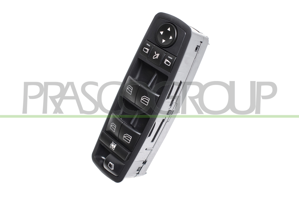 FRONT DOOR LEFT WINDOW REGULATOR PUSH-BUTTON PANEL-BLACK-4 SWITCHES-WITH MANUAL MIRROR CLOSURE-3 PINS