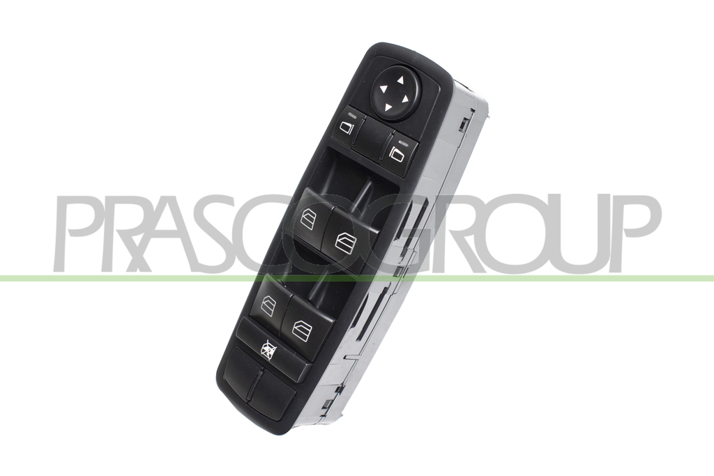 FRONT DOOR LEFT WINDOW REGULATOR PUSH-BUTTON PANEL-BLACK-4 SWITCHES-WITHOUT FOLDABLE MIRROR FUNCTION-3 PINS