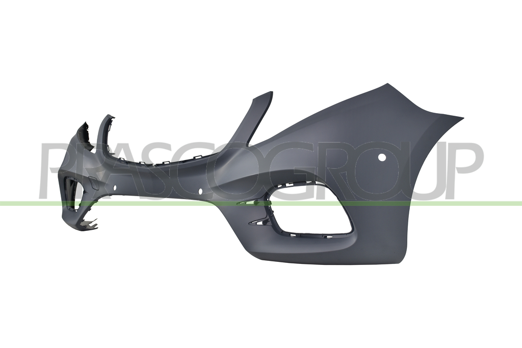 FRONT BUMPER-PRIMED-WITH PDC HOLES-WITH HOLES FOR TOW HOOK COVER AND PARK ASSIST+SENSOR HOLDERS