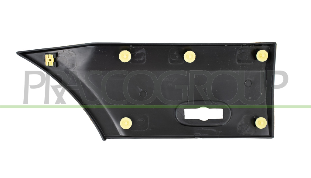 REAR FENDER MOLDING LEFT-FRONT SIDE-BLACK-TEXTURED FINISH-WITH CLIPS-WITH BULK LIGHT HOLE