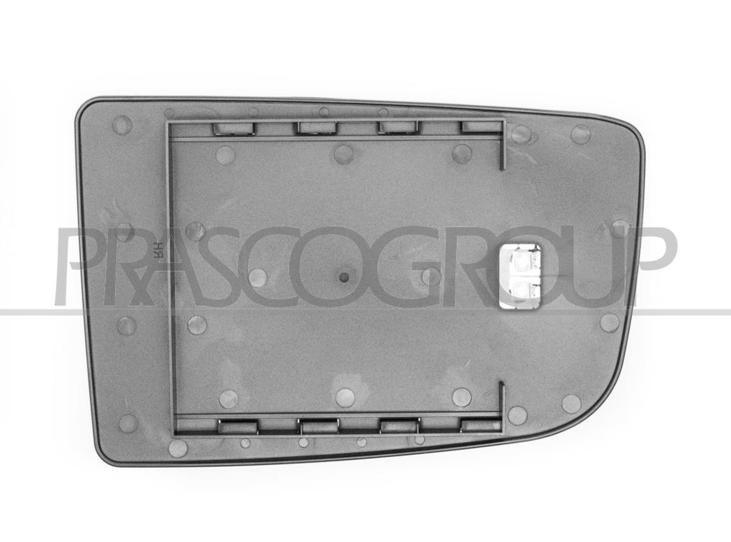 VERRE DE RETROVISEUR SUPERIEURE GAUCHET-BASE CARREE-CONVEX/CHAUFFANT/CHROME' MOD. > 12/10
