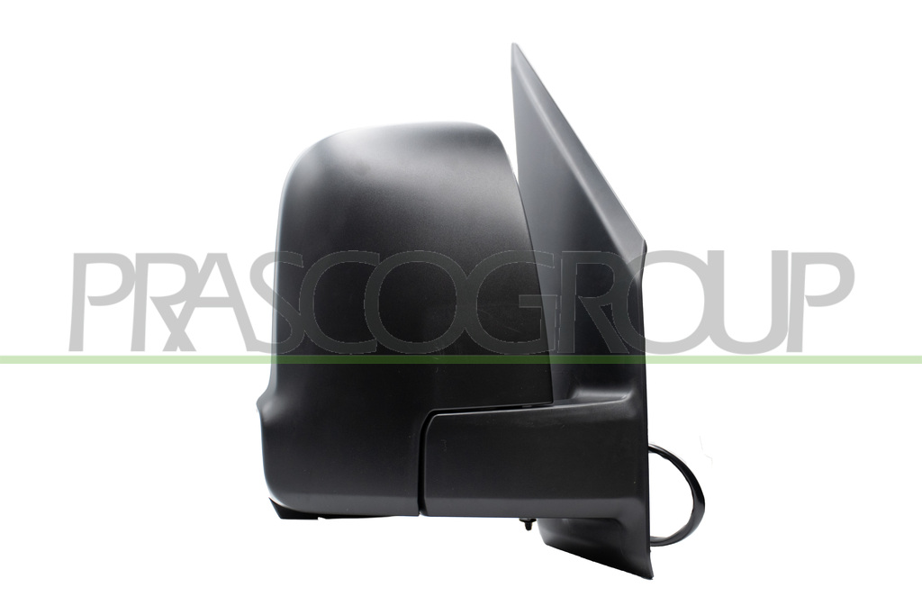 DOOR MIRROR RIGHT-ELECTRIC-HEATED-BLACK-WITH LAMP-SHORT ARM-CONVEX-7 PINS