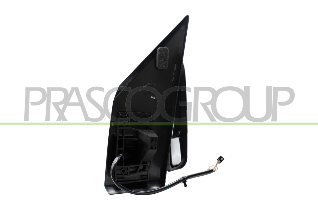 DOOR MIRROR RIGHT-ELECTRIC-HEATED-BLACK-WITH LAMP-SHORT ARM-CONVEX-7 PINS