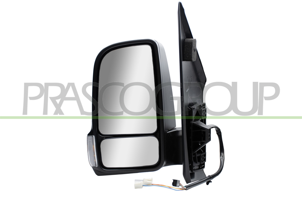 RETROVISORE SINISTRO-ELETTRICO-NERO-TERMICO-CON FANALE-BRACCIO CORTO-CONVESSO-7 PINS