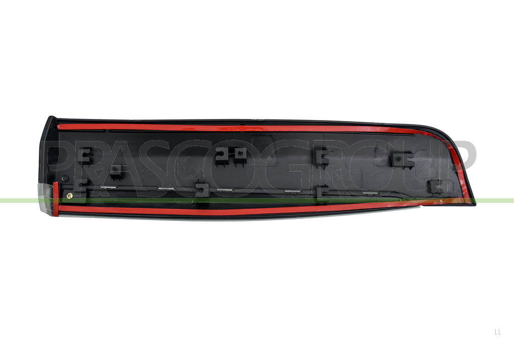 MOULURE DE PORTE ARRIERE GAUCHE-NOIRE-STRUCTUREE-AVEC PROFIL CHROME'-AVEC BIADHESIF