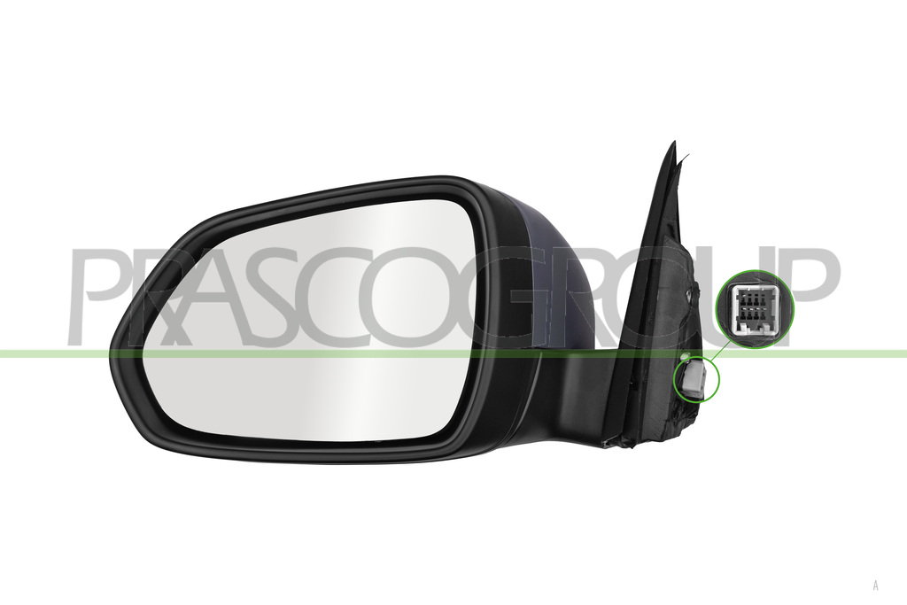 DOOR MIRROR LEFT-ELECTRIC-PRIMED-WITH LAMP-CONVEX-5 PINS
