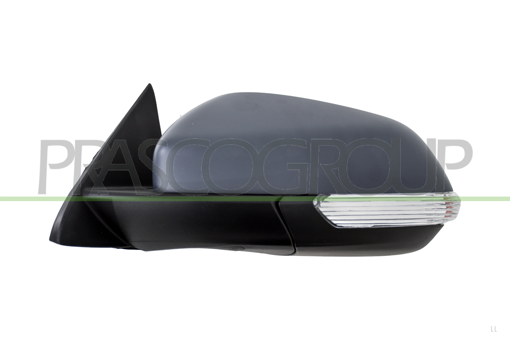 DOOR MIRROR LEFT-ELECTRIC-PRIMED-HEATED-WITH LAMP-CONVEX-6 PINS