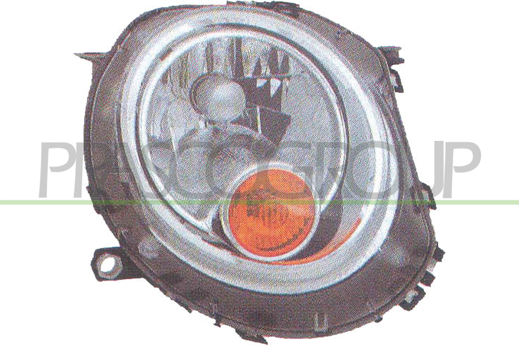 HEADLAMP RIGHT H4 ELECTRIC-WITH MOTOR-AMBER LAMP