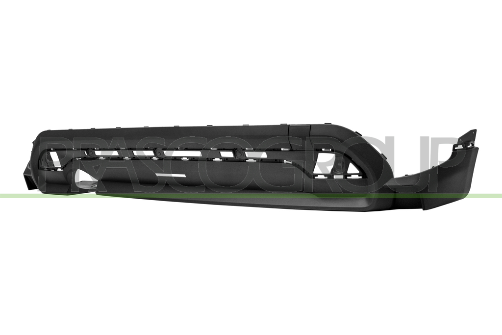 REAR BUMPER SPOILER-BLACK-TEXTURED FINISH-WITH SENSOR CUTTING MARKS FOR PDC-WITH SINGLE EXHAUST ON LEFT SIDE MOD. 5 DOOR