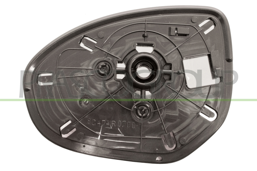 MIRROR GLASS BASE RIGHT-CONVEX-CHROME